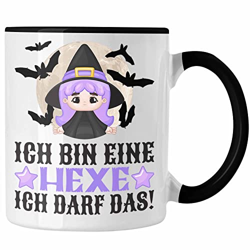 Trendation - Hexe Tasse Halloween Ich Bin Eine Hexe Ich Darf Das Geschenk Frauen Mama (Schwarz) von Trendation