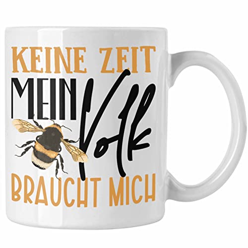 Trendation - Imker Tasse Geschenk Imkerei Lustiger Spruch Keine Zeit Mein Volk Braucht Mich Geschenkidee (Weiß) von Trendation