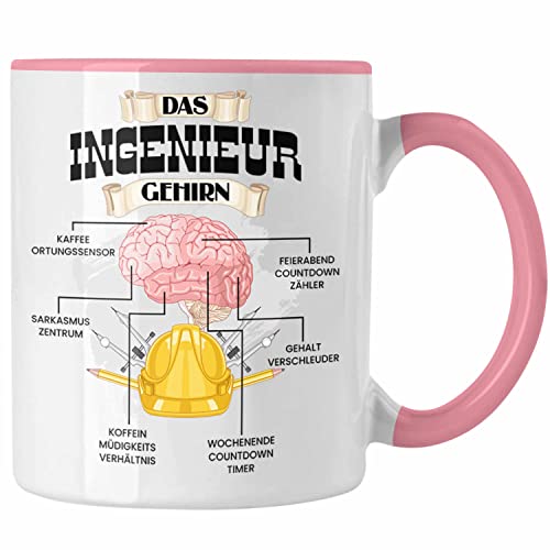 Trendation - Ingenieur Tasse Lustiges Geschenk für Bester Ingenieur Spruch Becher Geburtstag Weihnachten (Rosa) von Trendation