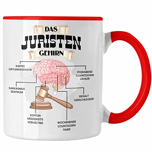 Trendation - Jura Tasse Lustiges Geschenk für Juristen Gesetz Spruch Becher Geburtstag Weihnachten Richter (Rot) von Trendation