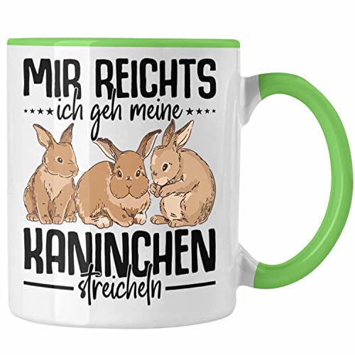 Trendation - Kaninchen Tasse Hasen Süßer Hase Haustier Ostern Geschenk Haustier (Grün) von Trendation