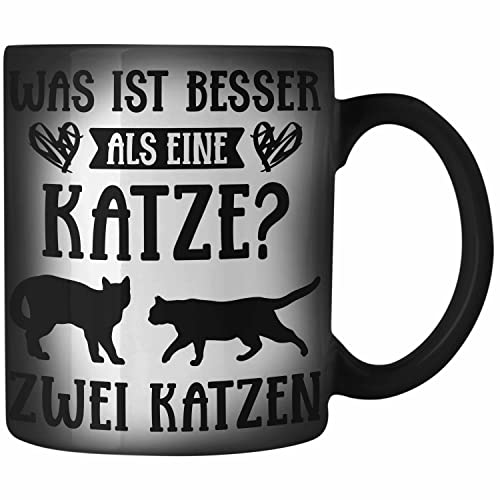 Trendation - Katze Spruch Zaubertasse Lustig Geschenk Farbwechsel Tasse Cat Kaffeebecher Grafik Katzenliebhaber Geschenke Katzen von Trendation