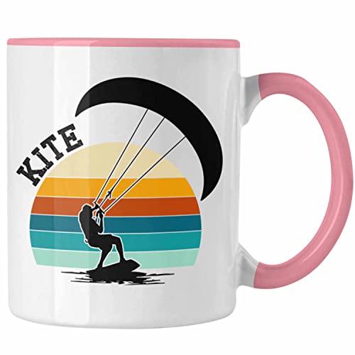 Trendation - Kite Surf Tasse Geschenk Kitesurfing Hobby Geschenkidee Geburtstag Weihnachten (Rosa) von Trendation