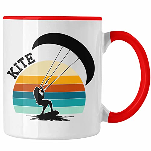 Trendation - Kite Surf Tasse Geschenk Kitesurfing Hobby Geschenkidee Geburtstag Weihnachten (Rot) von Trendation