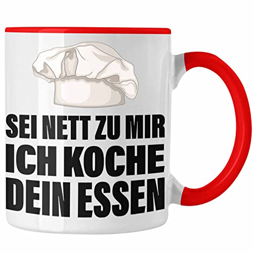 Trendation - Koch Tasse Geschenk Sei Nett Zu Mir Ich Koche Dein Essen Köchin Geschenkidee (Rot) von Trendation