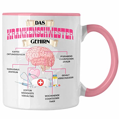 Trendation - Krankenschwester Tasse Lustiges Geschenk für Krankenhaus Schwestern Spruch Becher Geburtstag Weihnachten (Rosa) von Trendation