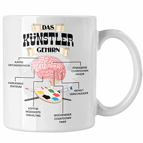 Trendation - Künstler Tasse Lustiges Geschenk für Künsterlinnen Spruch Becher Geburtstag Weihnachten (Weiß) von Trendation