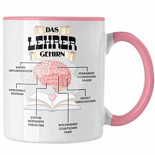 Trendation - Lehrer Tasse Lustiges Geschenk für Bester Lehrer Spruch Becher Geburtstag Weihnachten (Rosa) von Trendation