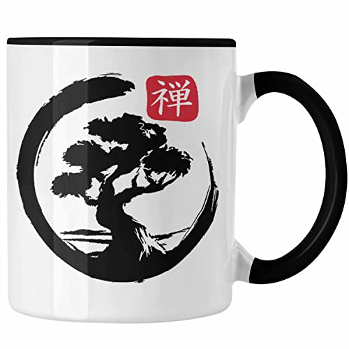 Trendation - Lustige Bonsai Tasse Geschenk für Bonsai-Liebhaber Silhoette (Schwarz) von Trendation