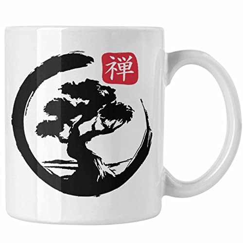 Trendation - Lustige Bonsai Tasse Geschenk für Bonsai-Liebhaber Silhoette (Weiß) von Trendation