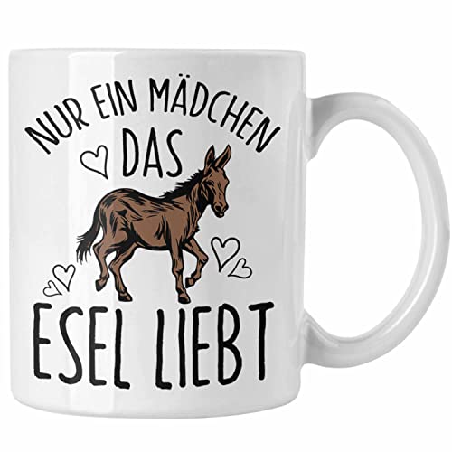 Trendation - Lustige Esel-Tasse Geschenk für Mädchen, die Esel lieben Nur Ein Mädchen Das Esel Liebt (Weiß) von Trendation