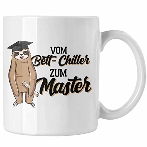 Trendation - Lustige Faultier Master Tasse Vom Bett Chiller Zum Master Abschluss Prüfung (Weiß) von Trendation