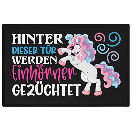 Trendation - Lustige Fußmatte Frauen Spruch Einhorn Witz Kollegin Einhörner Geschenkidee Verrückte Frau Einhörner Gezüchtet von Trendation