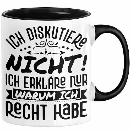 Trendation - Mathe-Lehrer Tasse Geschenkidee Ich Diskutiere Nicht Ich Erkläre Warum Ich Recht Habe Mathe-Liebhaber Geschenk Geburtstag Weihnachten (Schwarz) von Trendation