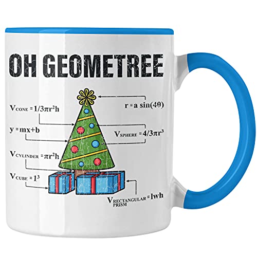 Trendation - Mathe Mathelehrer Tasse Mathematiker Geschenk Geometree Spruch Physik Physiker Geschenkidee Weihnachten Geschenke Physiklehrer (Blau) von Trendation