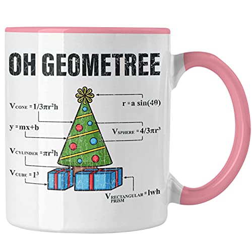 Trendation - Mathe Mathelehrer Tasse Mathematiker Geschenk Geometree Spruch Physik Physiker Geschenkidee Weihnachten Geschenke Physiklehrer (Rosa) von Trendation