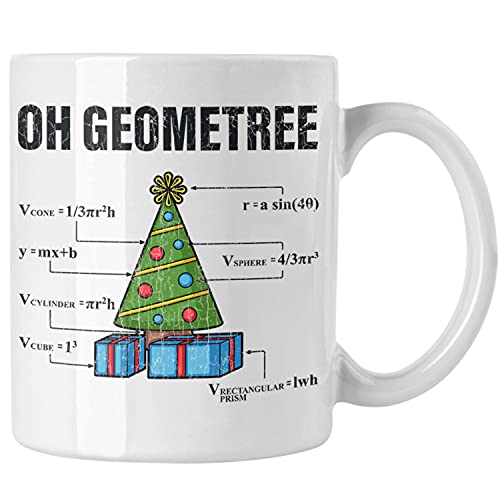 Trendation - Mathe Mathelehrer Tasse Mathematiker Geschenk Geometree Spruch Physik Physiker Geschenkidee Weihnachten Geschenke Physiklehrer (Weiß) von Trendation