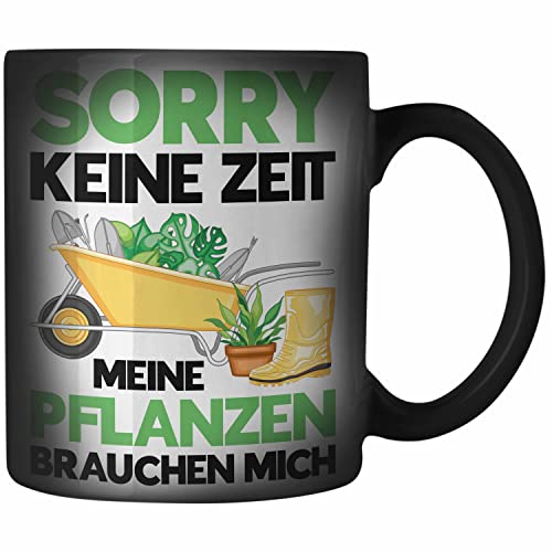 Trendation - Meine Pflanzen Brauchen Mich Zaubertasse mit Spruch Garten Hobbygärtner Gärtner Geschenk Lustig Gärtnerin Geschenkidee von Trendation