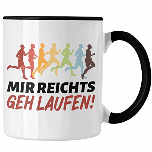 Trendation - Mir Reichts Ich Geh Laufen Tasse Geschenk für Jogger Läufer Geschenkidee (Schwarz) von Trendation