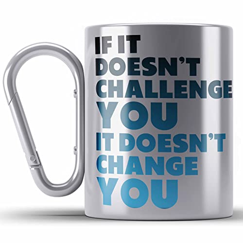 Trendation - Motivation Spruch Edelstahl Tasse Karabiner Frauen Männer Geschenk Selbstständige Entrepreneur Gechenkidee Boss (Silber) von Trendation