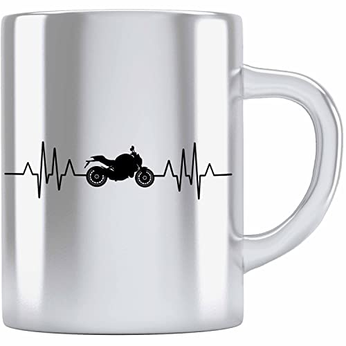 Trendation - Motorradfahrer Geschenk für Männer Motorrad Edelstahl Tasse mit Spruch Kaffee Edelstahl Tasse Biker Herren von Trendation