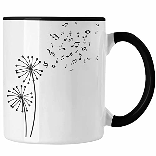 Trendation - Musiker Tasse Musikliebhaber Musik Musiklehrer Geschenk Geschenkidee Musiklehrerin Coach Geschenkideen Blume (Schwarz) von Trendation