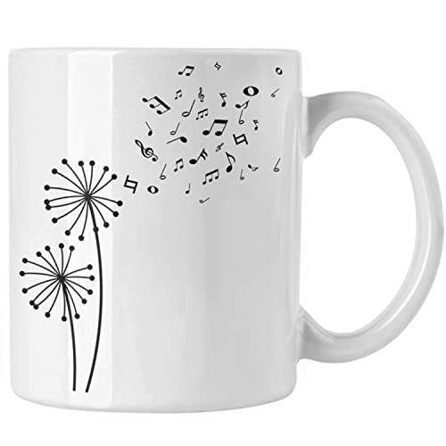 Trendation - Musiker Tasse Musikliebhaber Musik Musiklehrer Geschenk Geschenkidee Musiklehrerin Coach Geschenkideen Blume (Weiß) von Trendation