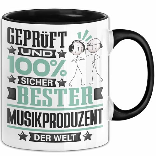 Trendation Musikproduzent Geschenk Lustiger Spruch für Musikproduzent Geschenkidee Bester Musikproduzent Der Welt (Schwarz) von Trendation
