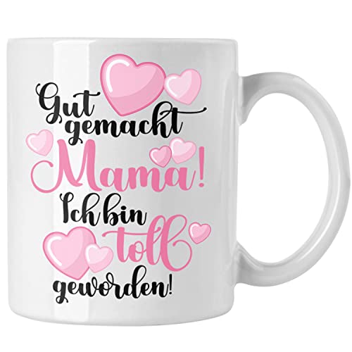 Trendation - Mutter Mama Tasse Geschenk von Tochter zum Geburtstag Weihnachten Kaffeetasse Lustig Geschenke Muttertag Muttertagsgeschenk (Weiß) von Trendation