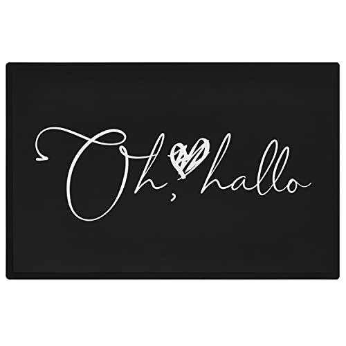 Trendation - Oh Hallo Fußmatte mit Spruch Geschenk Frauen Schmutzfangmatte Außen und Innenbereich 60x40 cm von Trendation