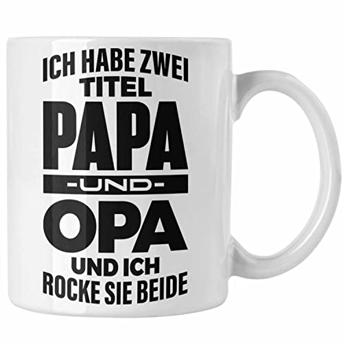 Trendation - Papa und Opa Tasse Geschenk für Opa Weihnachten Geburtstag Lustige Tasse Bester Opa (Weiß) von Trendation