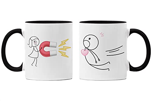 Trendation - Partnertassen Tassen Set Geschenk Sie und Ihn Liebe Valentinstag Kaffeetassen Lustig Freund Freundin Partner Tasse Geschenke Geburtstagsgeschenk Liebesbeweis Paare (Schwarz) von Trendation