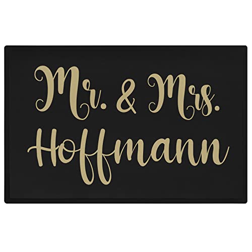 Trendation - Personalisierte Fußmatte Mr & Mrs Familie Willkommen Hochzeitsgeschenk Fussmatte 60x40 cm von Trendation