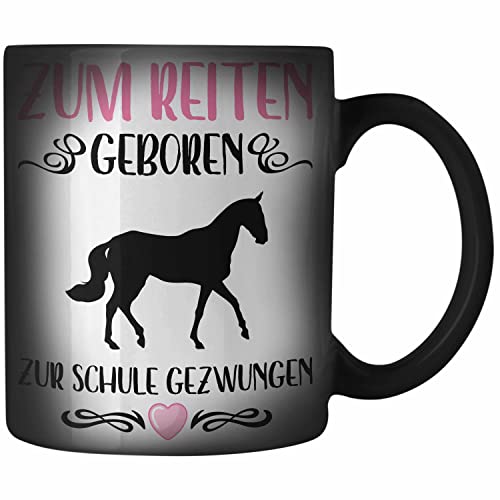 Trendation - Pferde Mädchen Geschenk Zaubertasse Reiten Reiterin Kinder Becher Spruch Lustig Geburtstag Einschulung von Trendation