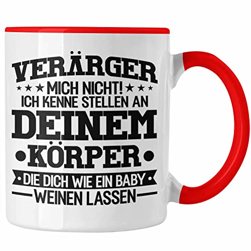 Trendation - Physiotherapeut Tasse Geschenk Lustiger Spruch Physiotherapie Praxis Geschenkidee (Rot) von Trendation