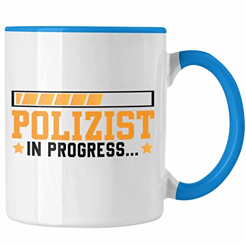 Trendation - Polizist In Progress Tasse Geschenk Polizei Ausbildung Geschenkidee (Blau) von Trendation