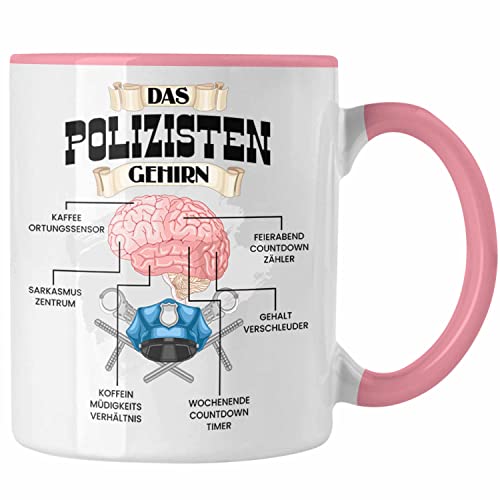 Trendation - Polozisten Tasse Lustiges Geschenk für Polizei Polizisten Spruch Becher Geburtstag Weihnachten (Rosa) von Trendation
