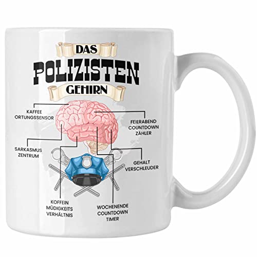 Trendation - Polozisten Tasse Lustiges Geschenk für Polizei Polizisten Spruch Becher Geburtstag Weihnachten (Weiß) von Trendation