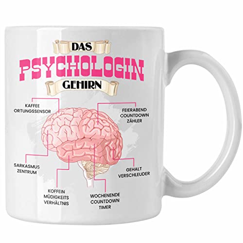 Trendation - Psychologin Tasse Lustiges Geschenk für Psycholiginnen Spruch Becher Geburtstag Weihnachten (Weiß) von Trendation