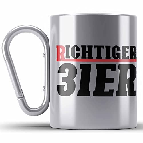 Trendation - Richtiger 31er Edelstahl Tasse Karabiner Geschenk Verräter Verrat Geschenkidee (Silber) von Trendation