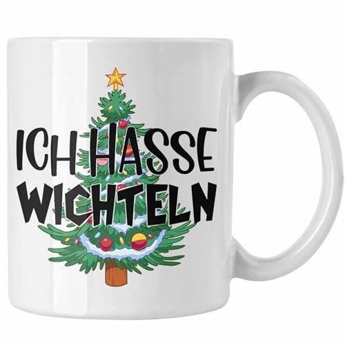 Trendation - Schrott-Wichtelgeschenk für Frauen Kollegen Geschenk Wichteln Weihnachten Ich Hasse Wichteln Geschenkidee Schrottwichteln (Weiß) von Trendation