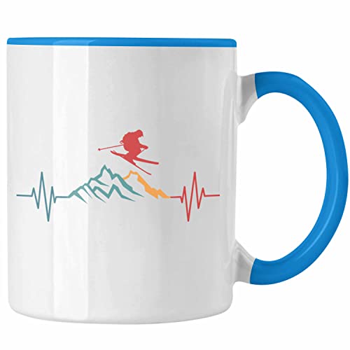 Trendation - Ski Tasse Geschenk Grafik Geschenkidee Skifahrer Geschenk Winter (Blau) von Trendation