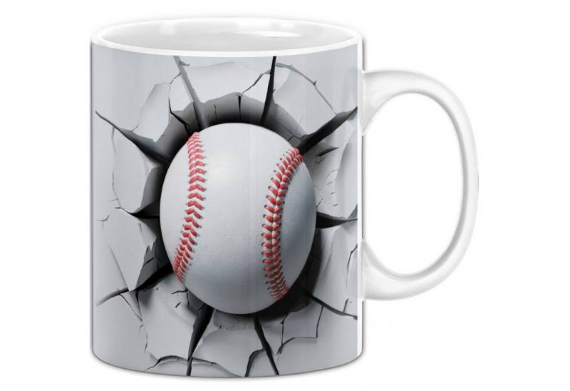 Trendation Tasse 3D Baseball Tasse Geschenk Baseball Durchbruch Wand Grafik Geschenki von Trendation