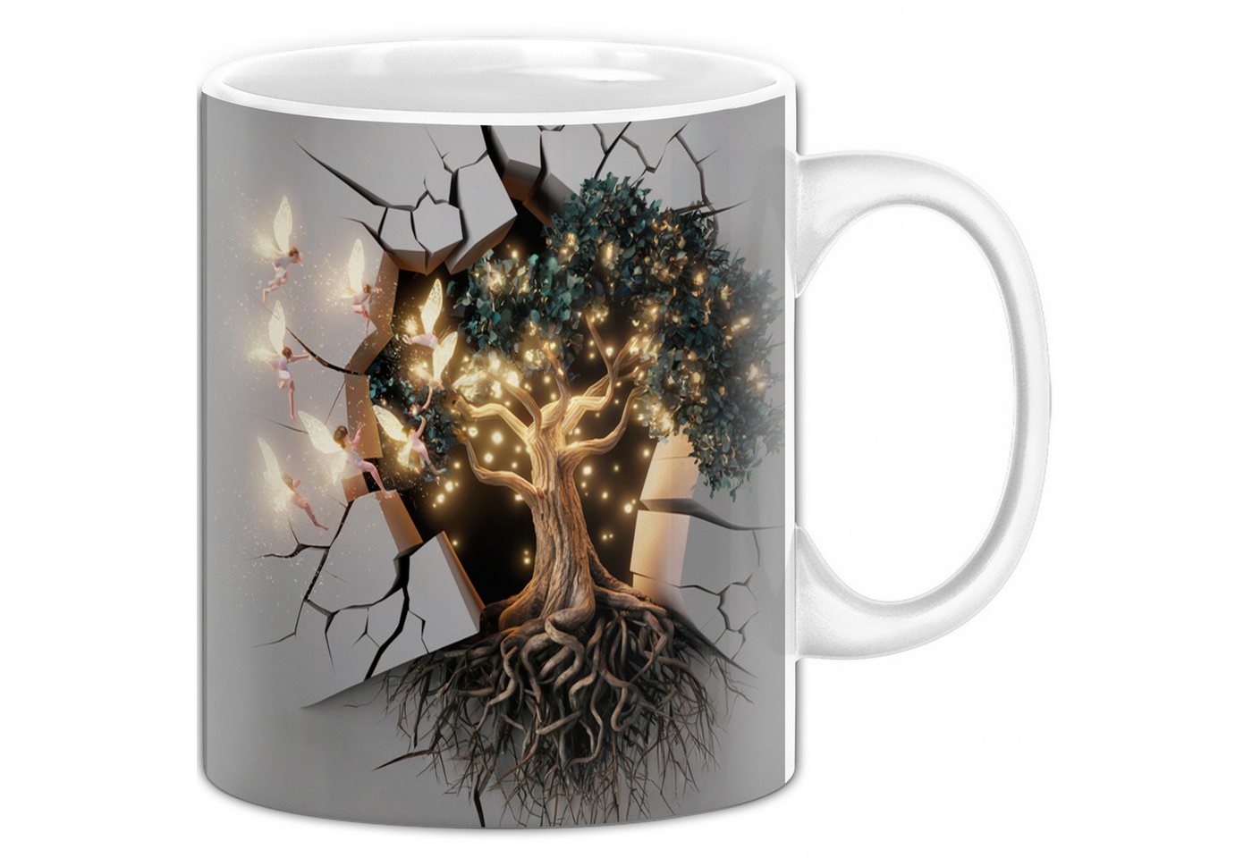 Trendation Tasse 3D Baum Tasse Geschenk Baum Durchbruch Wand Grafik Geschenkidee für von Trendation