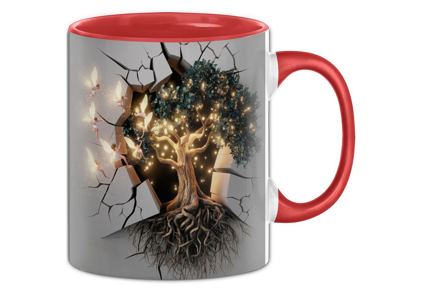 Trendation Tasse 3D Baum Tasse Geschenk Baum Durchbruch Wand Grafik Geschenkidee für Trendation Tasse 3D Baum Tasse Geschenk Baum Durchbruch Wand Grafik Geschenkidee für von Trendation