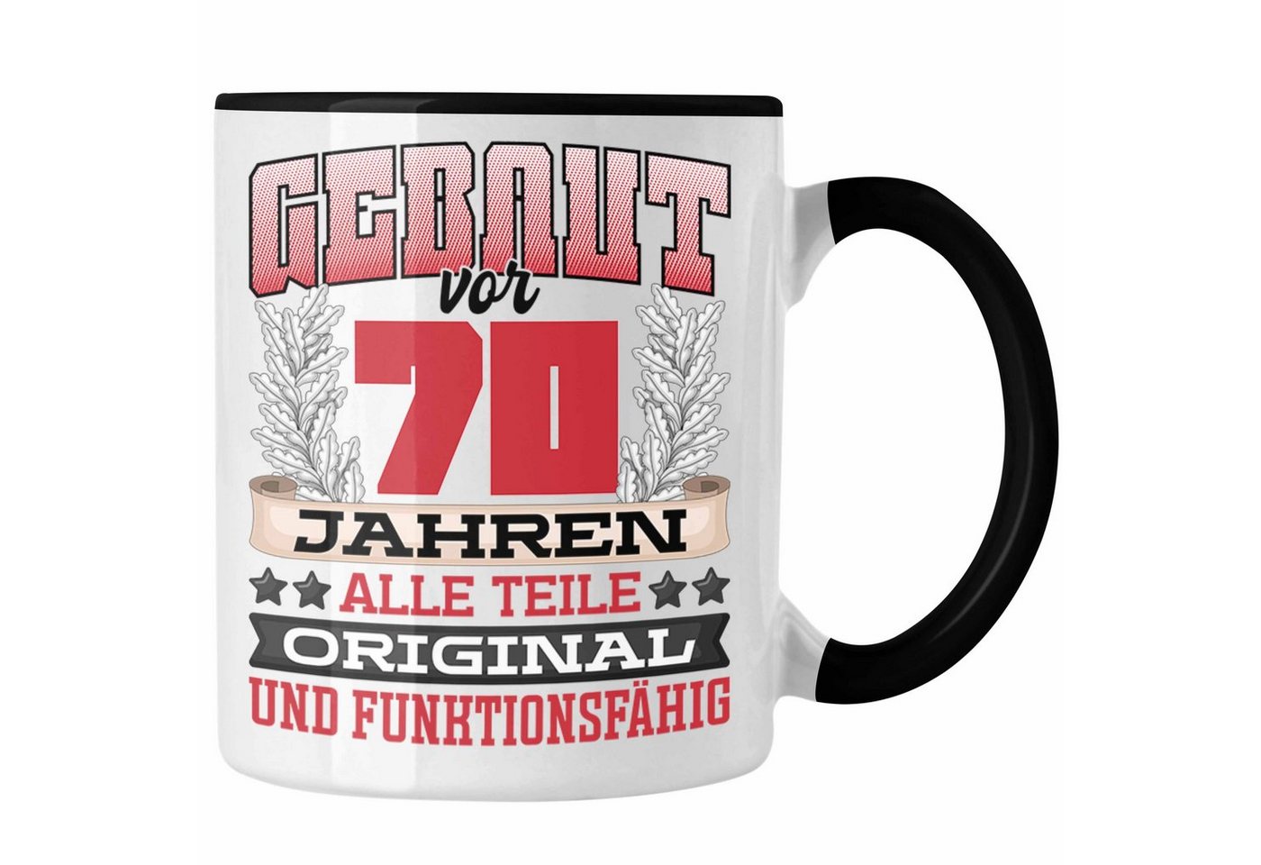 Trendation Tasse 70er Geburtstag Tasse Geschenk Frauen Männer Spruch Gebaut Vor 70 Jahr von Trendation