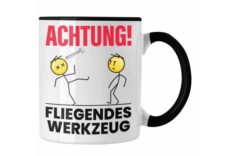 Trendation Tasse Achtung Fliegendes Werkzeug Tasse Geschenk KFZ Mec von Trendation