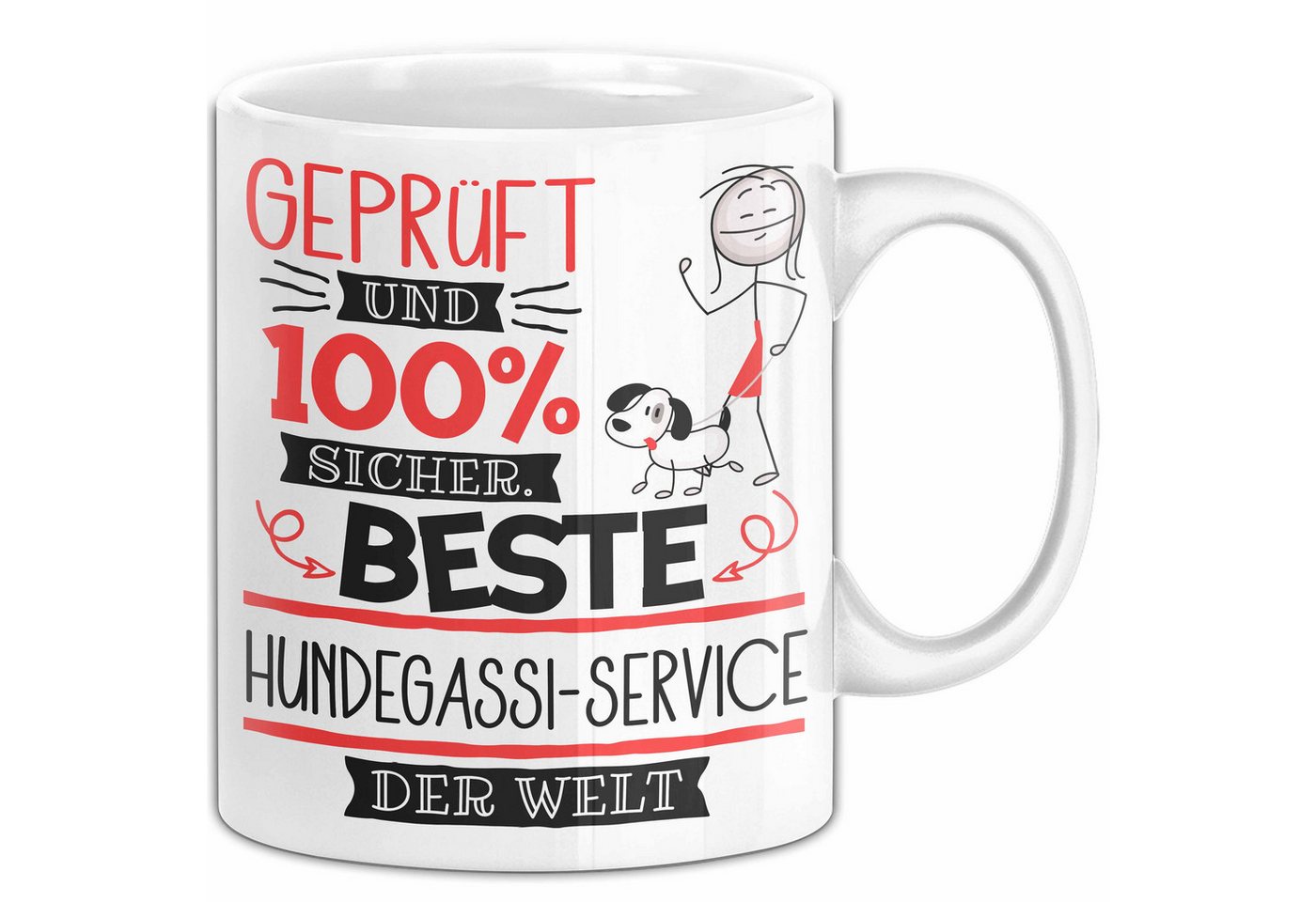 Trendation Tasse Beste Hundegassi-Service Der Welt Tasse Geschenk für Eine Hundegassi von Trendation