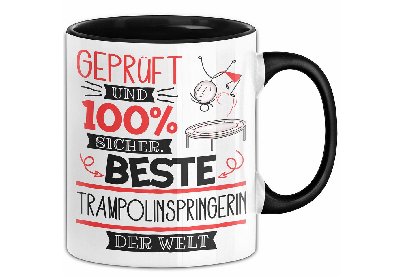 Trendation Tasse Beste Trampolinspringerin Der Welt Tasse Geschenk für Eine Trampolin von Trendation