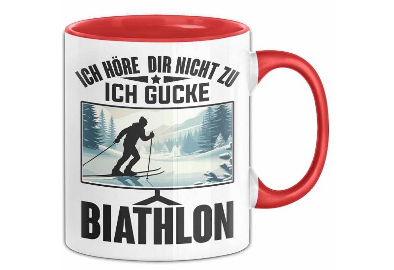 Trendation Tasse Biathlon Tasse Geschenk Wintersport Geschenke Ich Höre Dir Nicht Zu von Trendation